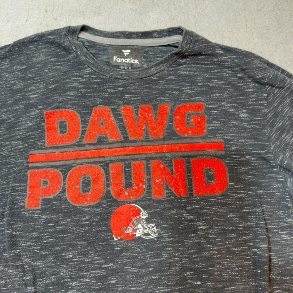 Fanatics Cleveland Browns Shirt‎ Mens Medium Grey Good Dawg Pound Long Sleeve